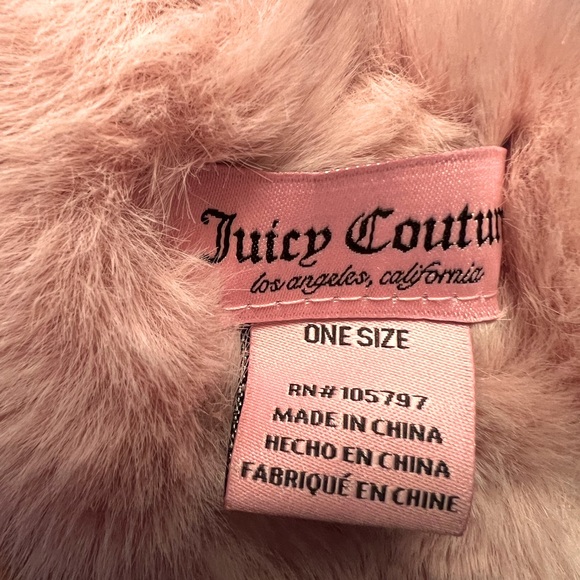 Juicy Couture Los Angeles NWT Juicy Pink Blush Faux Plush Fur Headband - Picture 6 of 6
